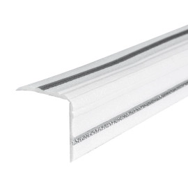 Плінтус РР самоклеючий 2300х140х4мм Білий з сірою смужкою (D) SW-00001809