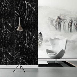 Плінтус РР самоклеючий 2300х140х4мм Білий з чорною смужкою (D) SW-00001810