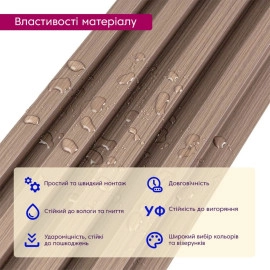 Рейка декоративна WPC стінова 3000х160х23мм Світлий горіх SW-00001853