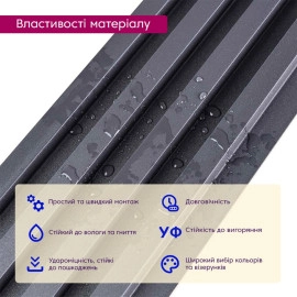 Рейка декоративна WPC стінова 3000х160х23мм Чорна SW-00001861