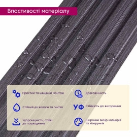 Рейка декоративна WPC стінова 3000х150х9мм Графіт SW-00001871