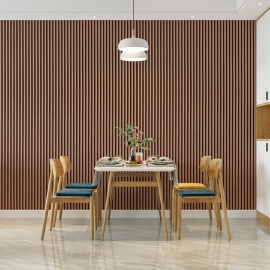 Рейка декоративна WPC кругла стінова 3000х152х15мм Каштан SW-00001872