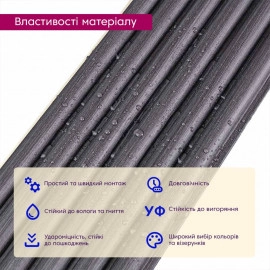 Рейка декоративна WPC кругла стінова 3000х152х15мм Графіт SW-00001873