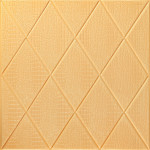 Самоклеюча декоративна настінно-стельова 3D панель 700х700х5мм Ромби під шкіру бежевий SW-00001881