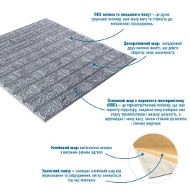 Панель стінова 3D 700х770х2мм Срібло SW-00001908