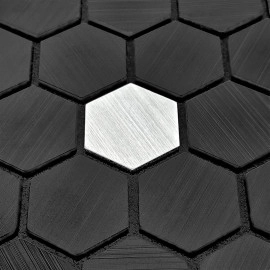 Самоклеюча алюмінієва плитка 300х300х3мм Чорна мозаїка SW-00001929