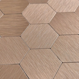 Самоклеюча алюмінієва плитка 300х300х3мм Мозаїка рожеве золото SW-00001930