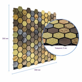 Самоклеюча алюмінієва плитка 300х300х3мм Луска SW-00001931