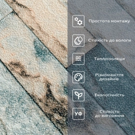 Самоклеючі шпалери 2800х500х1,5мм Бірюзова катеринославська цегла (D) SW-00001943