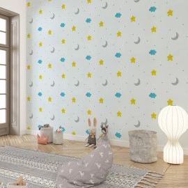 Самоклеючі шпалери 2800х500х1,5мм Місяць та зірочки (D) SW-00001947
