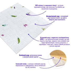 Панель 3D 700х770х3мм Пір'я SW-00001969