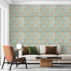 Панель стінова 3D 680х680х4мм Коричнево-зелений візерунок SW-00001988