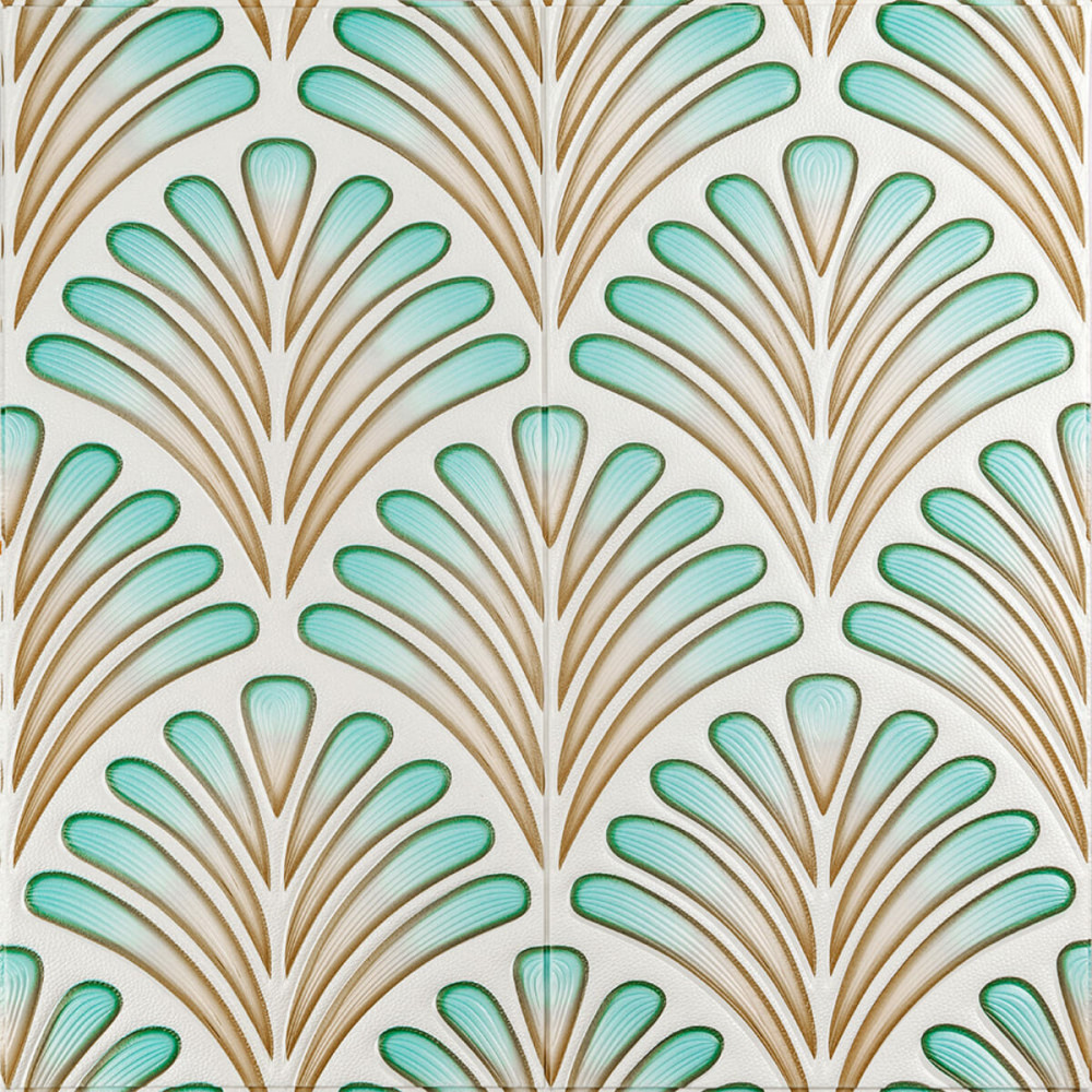 Панель стінова 3D 680х680х4мм Коричнево-зелений візерунок SW-00001988