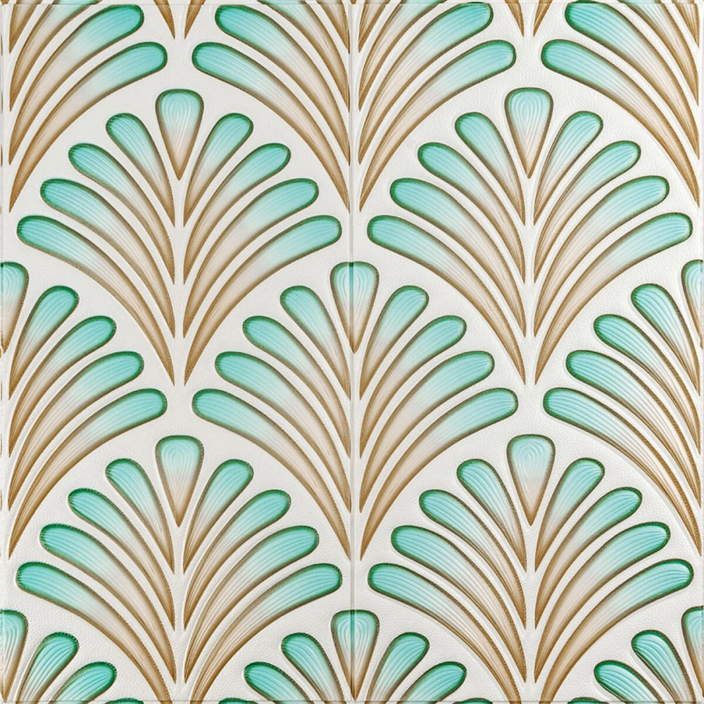 Панель стінова 3D 680х680х4мм Коричнево-зелений візерунок SW-00001988