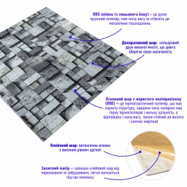 Панель стінова 700х770х3мм Графітовий кубік SW-00001996