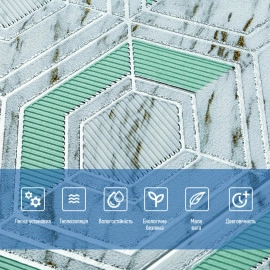 Панель стінова 3D 700х700х4мм Сіро-зелені стільники мармур SW-00002006