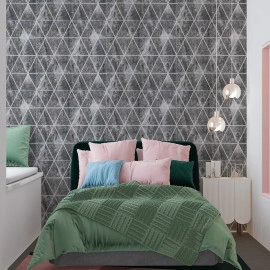 Панель стінова 3D 700х700х4мм Ромби сірі вінтаж SW-00002008