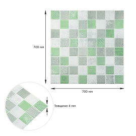 Панель стінова 3D 700х700х4мм мозаїка зелена (D) SW-00002010