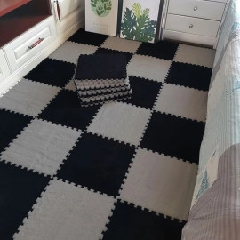 Підлога-пазл плюшевий 30х30х1см Чорний (D) SW-00002078