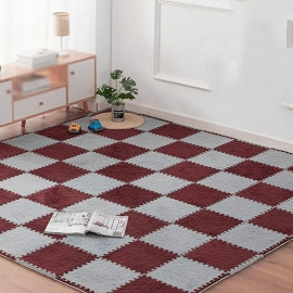 Підлога-пазл плюшевий КОРИЧНЕВИЙ 30*30*1cm (D) SW-00002082