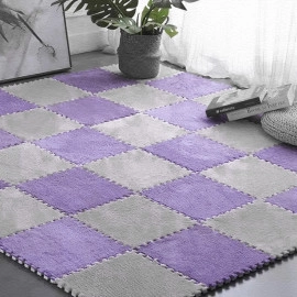 Підлога-пазл плюшевий 30х30х1см Фіолетовий (D) SW-00002086