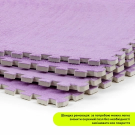 Підлога-пазл плюшевий 60х60х1см Фіолетовий (D) SW-00002087