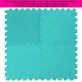 Підлога-пазл плюшевий 30х30х1см М'ятний SW-00002088