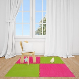 Підлога-пазл плюшевий 60х60х1см Рожевий (D) SW-00002093