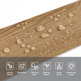 Плінтус вініловий самоклеючий 5000х100х2мм Матовий (D) SW-00002124