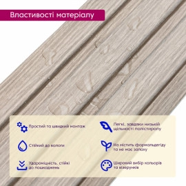 Рейка декоративна PS 2900х120х12мм Світлий дуб SW-00002129