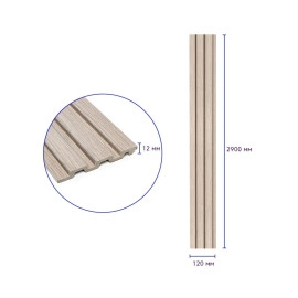 Рейка декоративна PS 2900х120х12мм Світлий дуб SW-00002129