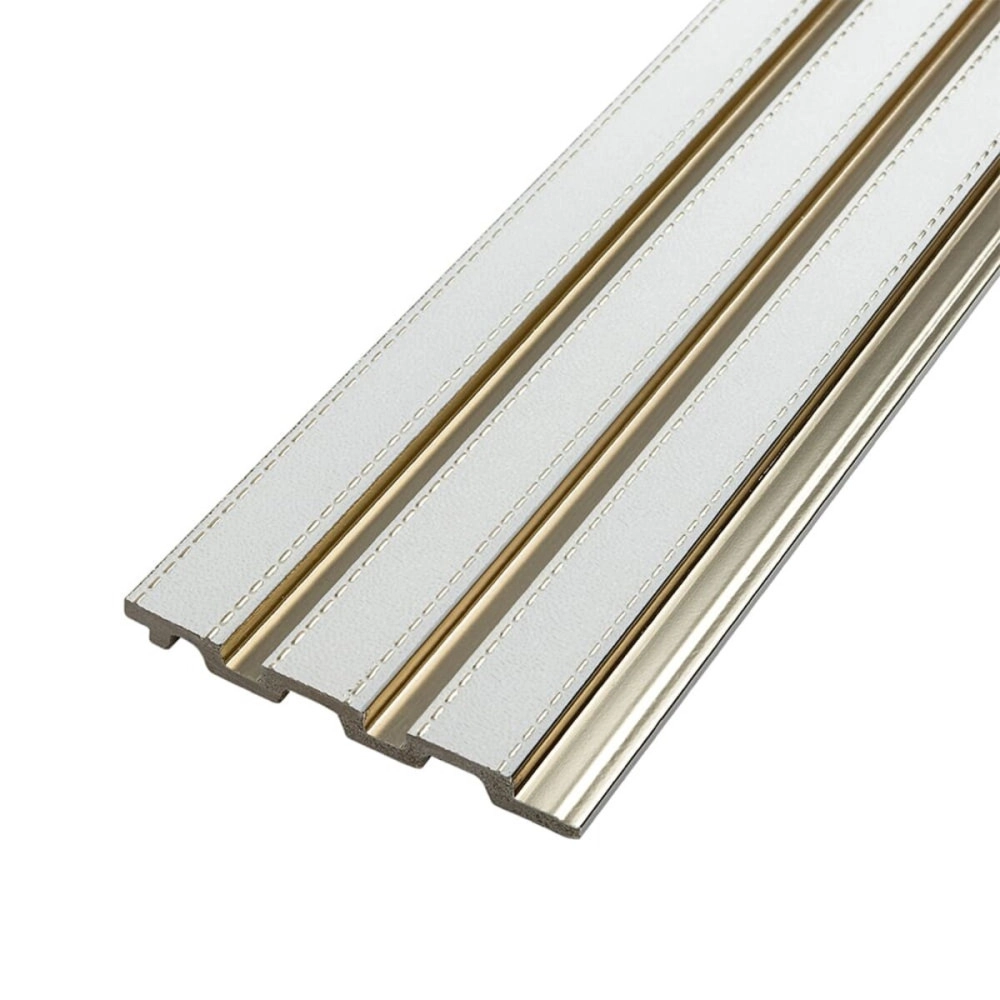 Рейка декоративна PS 2900х120х12мм Під білу шкіру із золотом SW-00002130