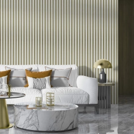 Рейка декоративна PS 2900х120х12мм Під білу шкіру із золотом SW-00002130