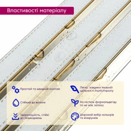 Рейка декоративна PS 2900х120х12мм Під білу шкіру із золотом SW-00002130