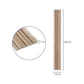 Рейка декоративна PS 2900х120х12мм Дуб SW-00002136