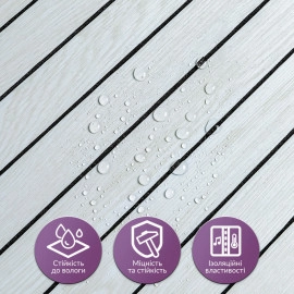 Покриття вінілове самоклеюче 3D рейки 600х600х2,8мм Скандинавський дуб SW-00002194