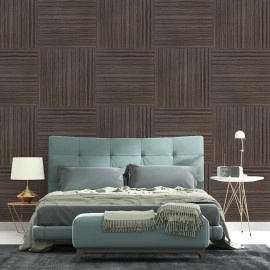 Покриття вінілове самоклеюче 3D рейки 600х600х2,8мм Димчастий каштан SW-00002195