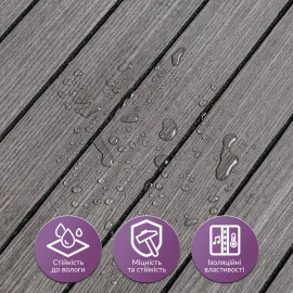 Покриття вінілове самоклеюче 3D рейки 600х600х2,8мм Металевий попіл SW-00002196