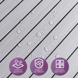 Покриття вінілове самоклеюче 3D рейки 600х600х2,8мм Кедр срібний SW-00002198