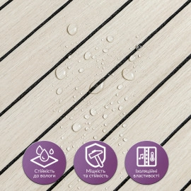 Покриття вінілове самоклеюче 3D рейки 600х600х2,8мм Дуб перлинний пісок SW-00002200