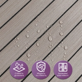 Покриття вінілове самоклеюче 3D рейки 600х600х2,8мм Дуб мокко SW-00002201
