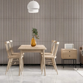 Покриття вінілове самоклеюче 3D рейки 600х600х2,8мм Дуб мокко SW-00002201