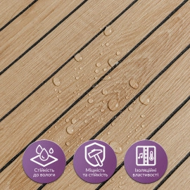 Покриття вінілове самоклеюче 3D рейки 600х600х2,8мм Світлий мигдаль SW-00002204