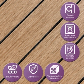 Покриття вінілове самоклеюче 3D рейки 600х600х2,8мм Теплий бурштин SW-00002205