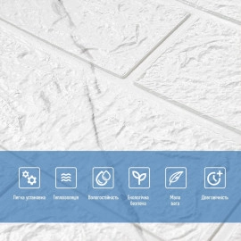 Панель стінова 3D 700х770х3мм Мармуровий квадрат SW-00002262