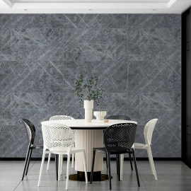 Декоративная ПВХ плита 0,6м х 1,2м х 3мм Серый натуральный мрамор SW-00002270