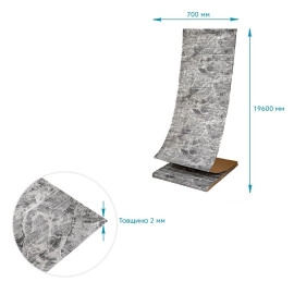 R061-2-20 Панель стінова у рулоні 3D 700х19600х2мм Мармур Чорний (D) SW-00002279