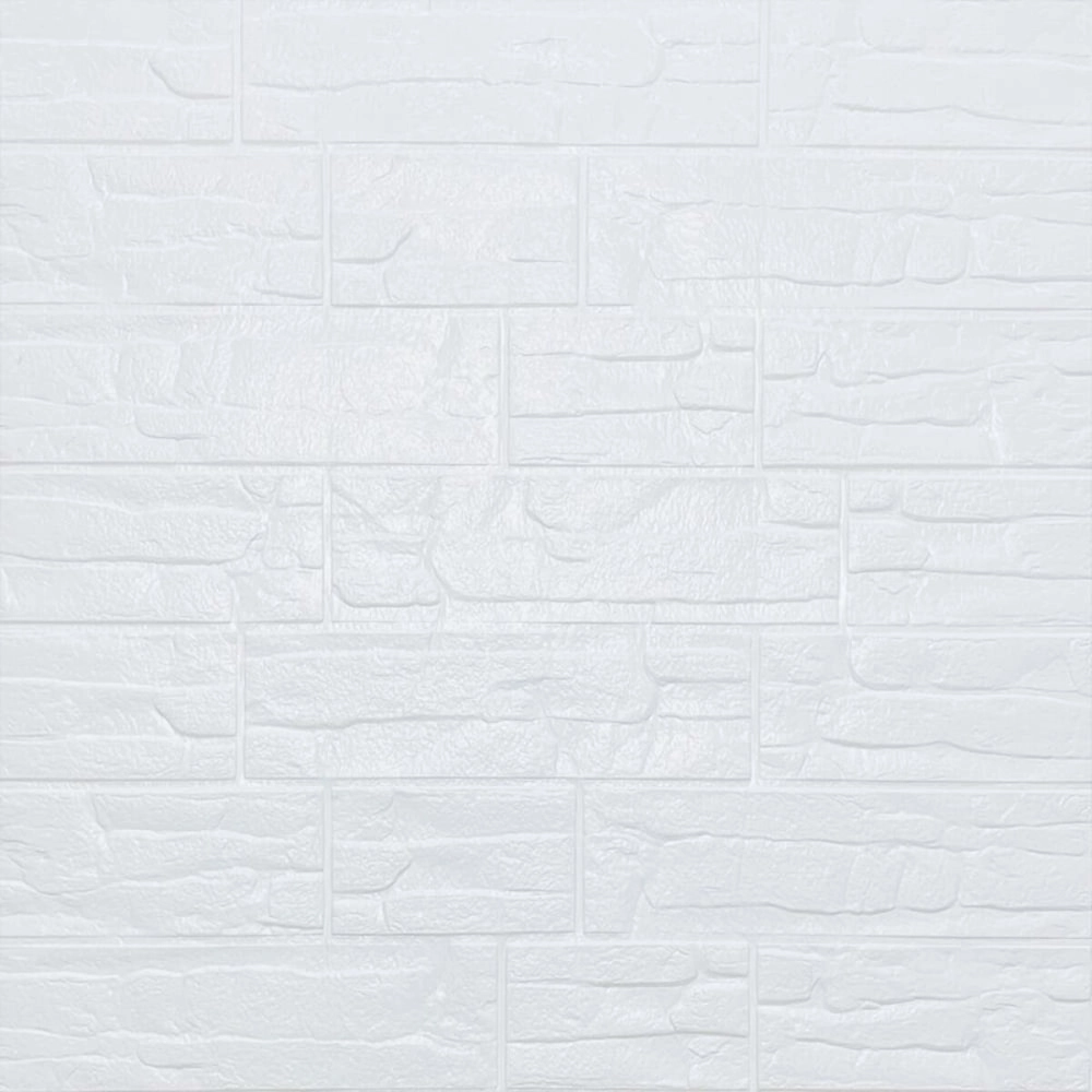 Самоклеюча декоративна 3D панель Камінь біла рвана цегла 700х770х5мм (155) SW-00000484