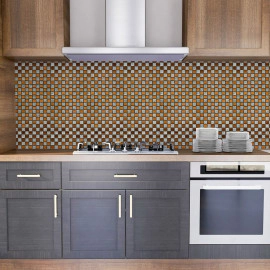 Мозаїка з декоративного скла 298х298х4,5мм Сірий+оранж SW-00002361