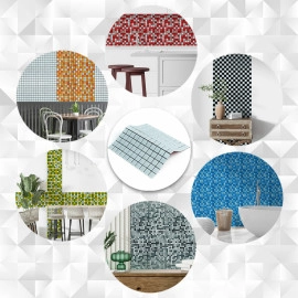 Мозаїка з декоративного скла 298х298х4,5мм Біла SW-00002364